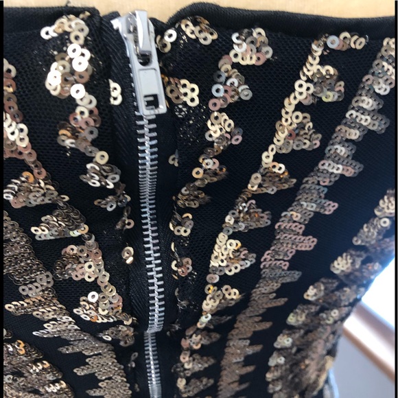 Cefian Black Gold Sequin Dress NWOT - Picture 9 of 9